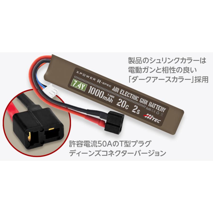 HMJ-BAT-012 ハイテック Li-Po 7.4V 1000mAh 20C 2S(ディーンズ)リポ