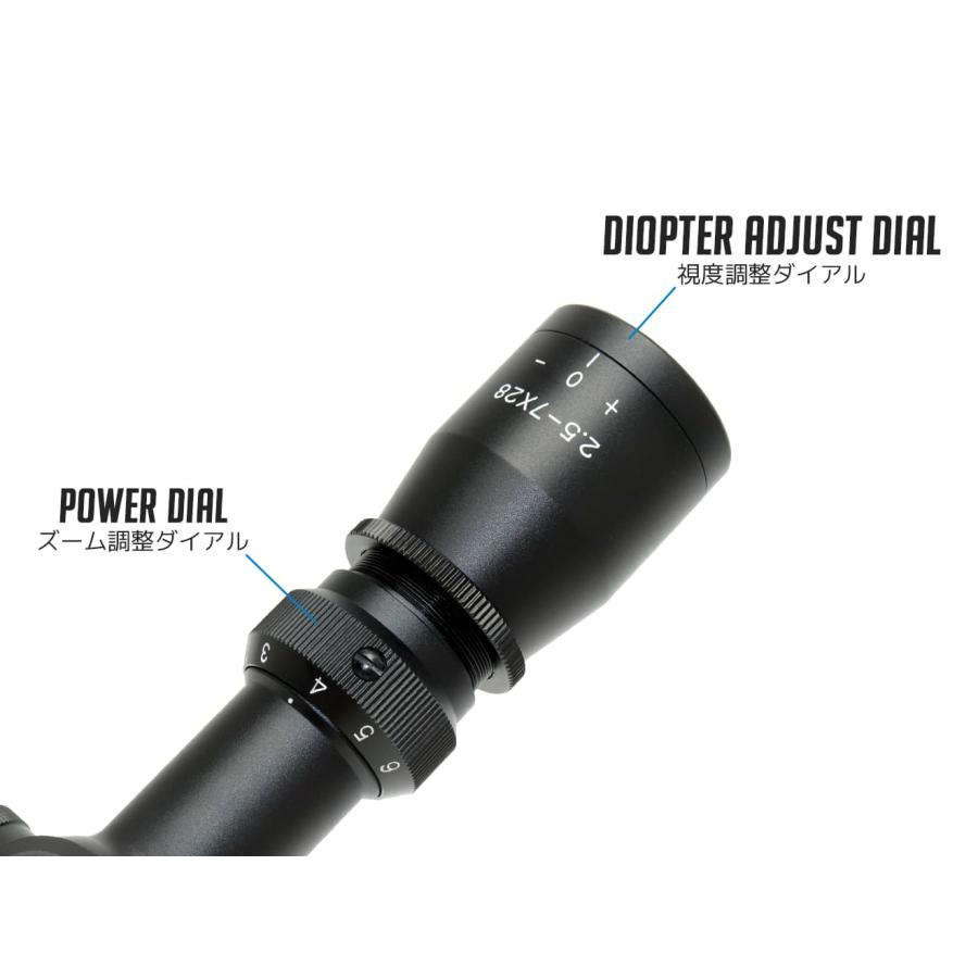 コートスコープ調整可能ジャンク扱い LES-25728(JOL) JOL SHORT SCOPES 2.5-7×28 ライフルスコープ