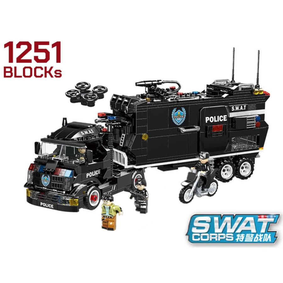 M0028S　AFM SWAT シリーズ 2WAY コンボイコマンドトラック 1251Blocks｜militarybase