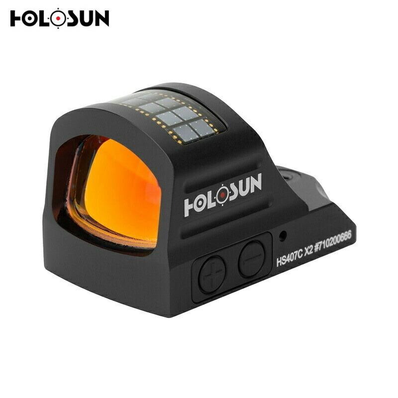 HOLOSUN HS407C X2 Open Reflex レッド ドットサイト ソーラーモデル