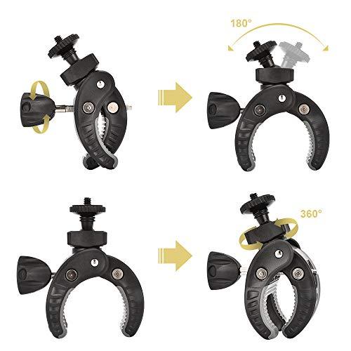 UTEBIT カメラマウント バイク/自転車/車載に対応 スマホクリップ付き1/4 ネジ シュー付 カメラ ホルダー/クランプ 開脚幅最大45m|milkmarket|03