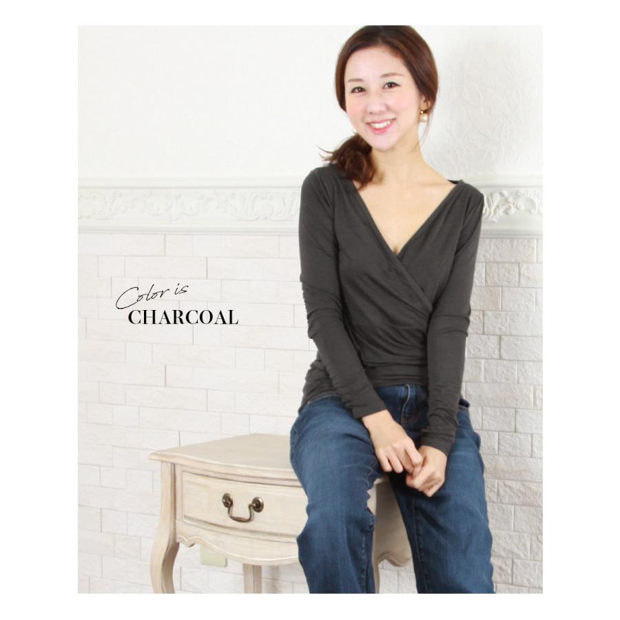 マタニティ 服 授乳服  あったか軽い！こだわりママシャツ カシュクールタイプ 授乳口 ※2枚までメール便可 ミルクティー  安い | Milk tea | 12