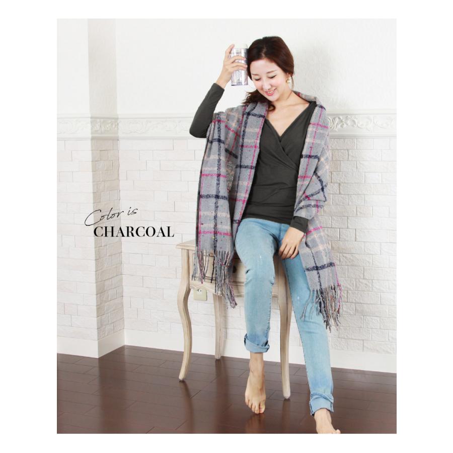 マタニティ 服 授乳服  あったか軽い！こだわりママシャツ カシュクールタイプ 授乳口 ※2枚までメール便可 ミルクティー  安い | Milk tea | 13