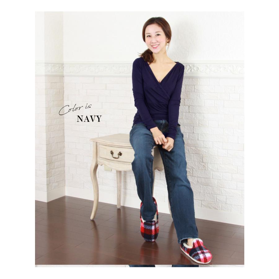 マタニティ 服 授乳服  あったか軽い！こだわりママシャツ カシュクールタイプ 授乳口 ※2枚までメール便可 ミルクティー  安い | Milk tea | 15