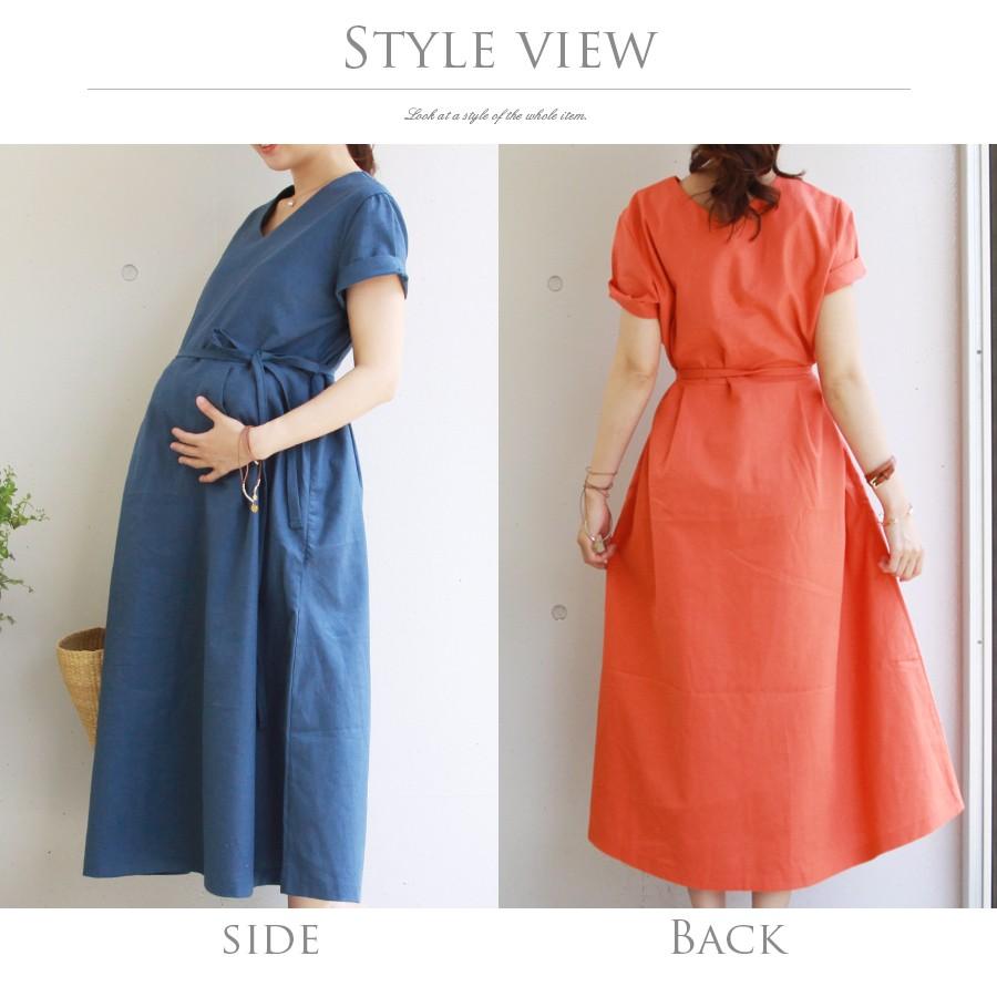 授乳服 マタニティ リネン コットン Vネックロングワンピース 麻 綿 ジッパータイプ レディース 大きいサイズ ワンピース ワンピ 半袖 麻 綿 安い 8124 授乳服とマタニティ服のmilk Tea 通販 Yahoo ショッピング