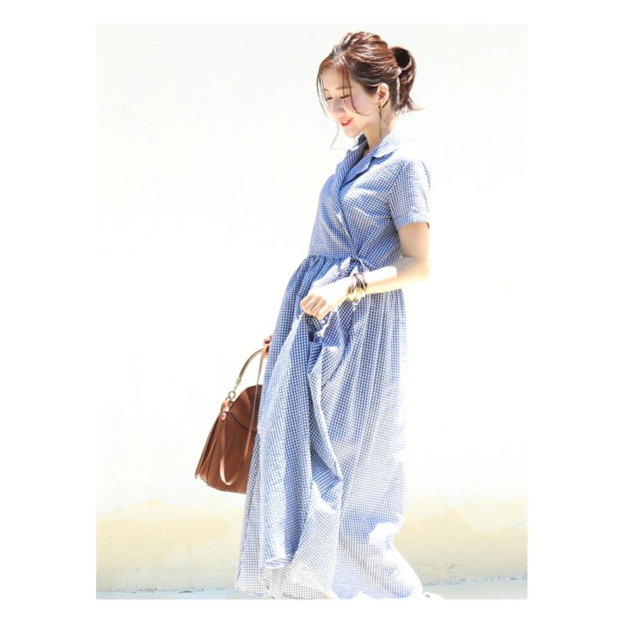 授乳服 マタニティ 涼しい サラリ 綿100 ギンガムチェックカシュクールリボンワンピース コットン100 ワンピ チュニック 安い 8605 授乳服とマタニティ服のmilk Tea 通販 Yahoo ショッピング