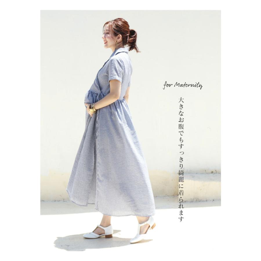 授乳服 マタニティ 涼しい サラリ 綿100 ギンガムチェックカシュクールリボンワンピース コットン100 ワンピ チュニック 安い 8605 授乳服とマタニティ服のmilk Tea 通販 Yahoo ショッピング