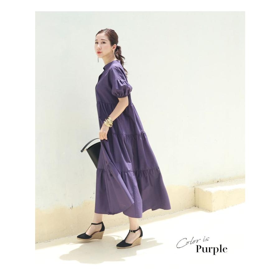 マタニティ 服 授乳服  半袖ペネロペ・ティアードワンピース ボタンタイプ 【6215194】 ワンピース ティアード 半袖  安いの画像