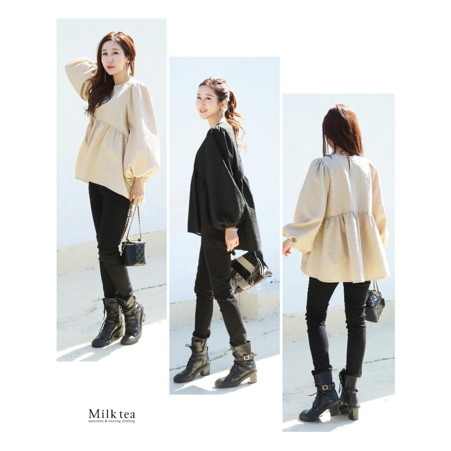 fraise フラワージャガードペプラムトップス 授乳服 授乳対応 fraise フラワージャガードペプラムトップス 授乳服 授乳対応