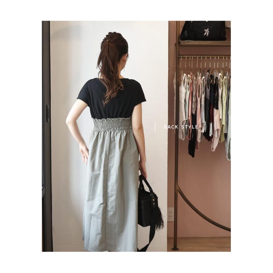 マタニティ 服 授乳服 リングボタンワンピース ボタンタイプ＆授乳ケープいらずの技あり授乳口 【587395】※カートのないカラーは完売の画像