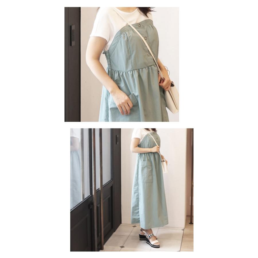 マタニティ 服 授乳服 リングボタンワンピース ボタンタイプ＆授乳ケープいらずの技あり授乳口 【587395】※カートのないカラーは完売の画像