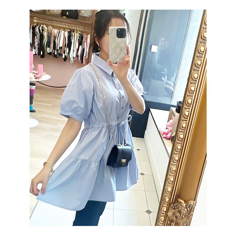 マタニティ 服 授乳服 アン・パフスリーブ＆ティアードシャツ ボタンタイプ  シャツ ブラウス チュニック　Milk tea |  | 12