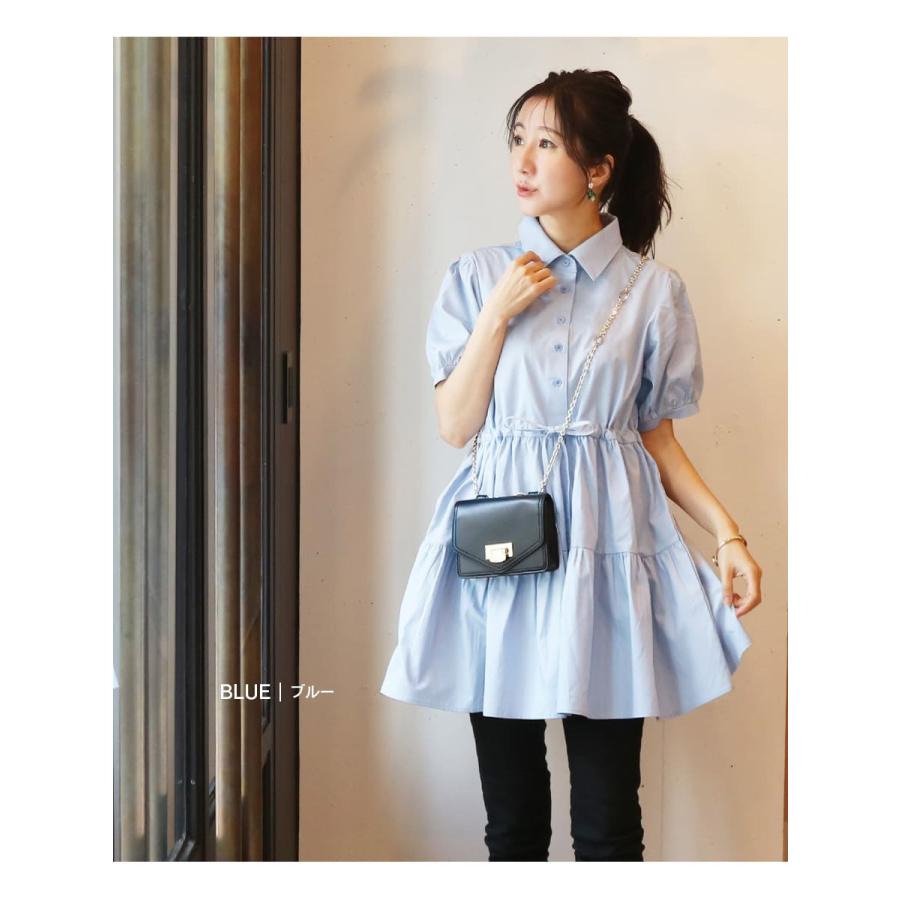 マタニティ 服 授乳服 アン・パフスリーブ＆ティアードシャツ ボタンタイプ  シャツ ブラウス チュニック　Milk tea |  | 17