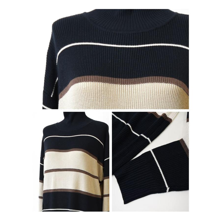 マタニティ 服 授乳服 ヘイゼル・ランダムボーダーニットワンピース ジッパータイプ 【6425273】 ニットワンピース 暖か ハイネック |  | 19