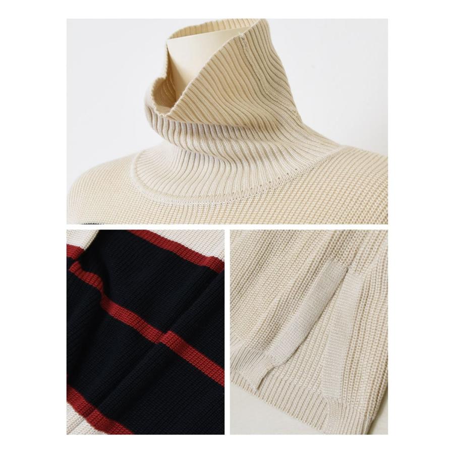 マタニティ 服 授乳服 ヘイゼル・ランダムボーダーニットワンピース ジッパータイプ 【6425273】 ニットワンピース 暖か ハイネック |  | 07