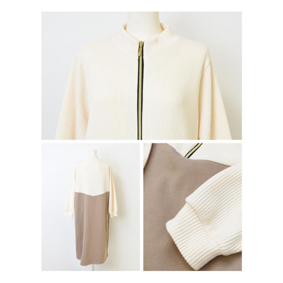 マタニティ 服 授乳服 授乳がしやすい「あて布付き授乳口」ソエル・裏起毛＆異素材バイカラーニットワンピース |  | 10