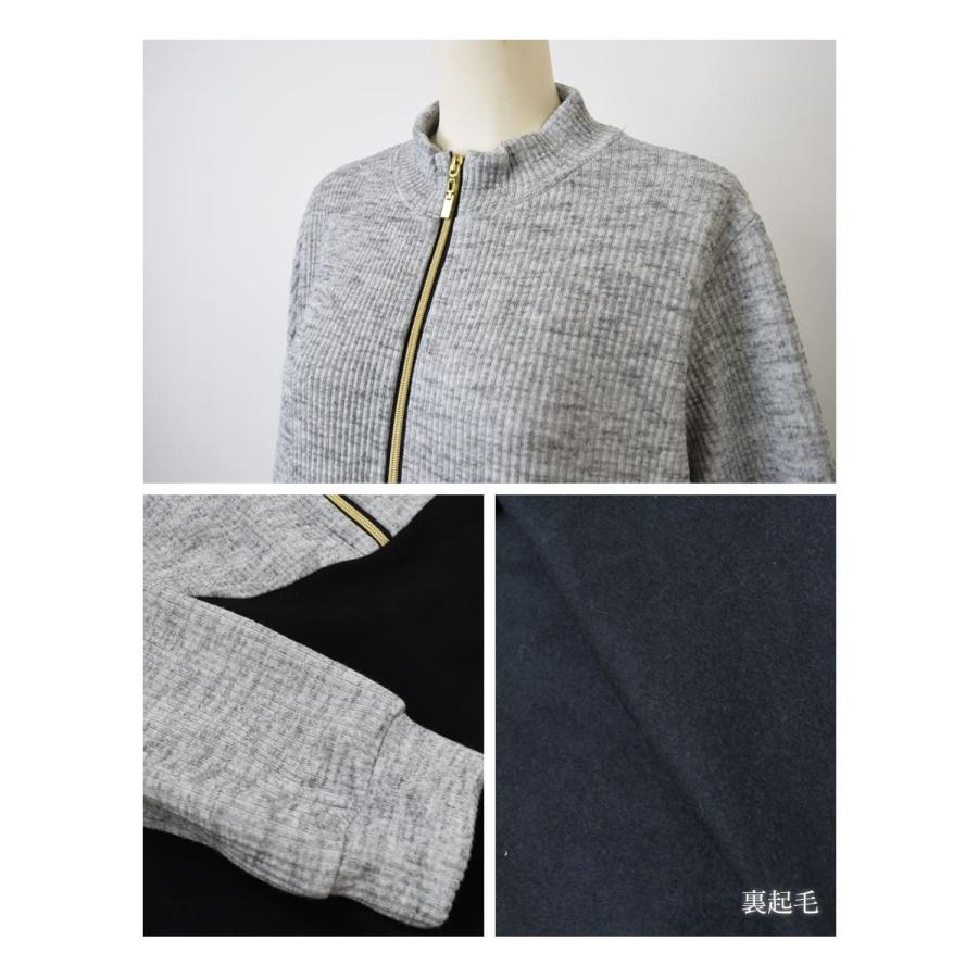 マタニティ 服 授乳服 授乳がしやすい「あて布付き授乳口」ソエル・裏起毛＆異素材バイカラーニットワンピース |  | 13