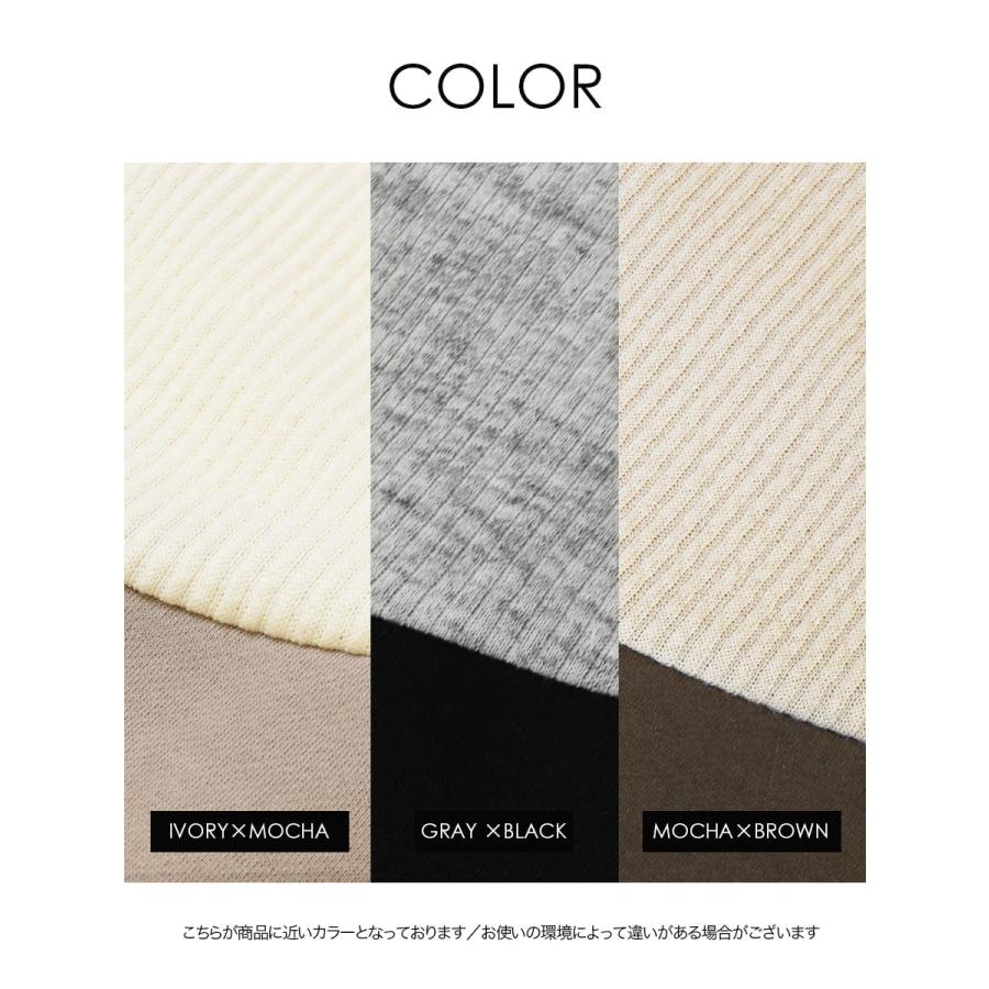 マタニティ 服 授乳服 授乳がしやすい「あて布付き授乳口」ソエル・裏起毛＆異素材バイカラーニットワンピース |  | 20