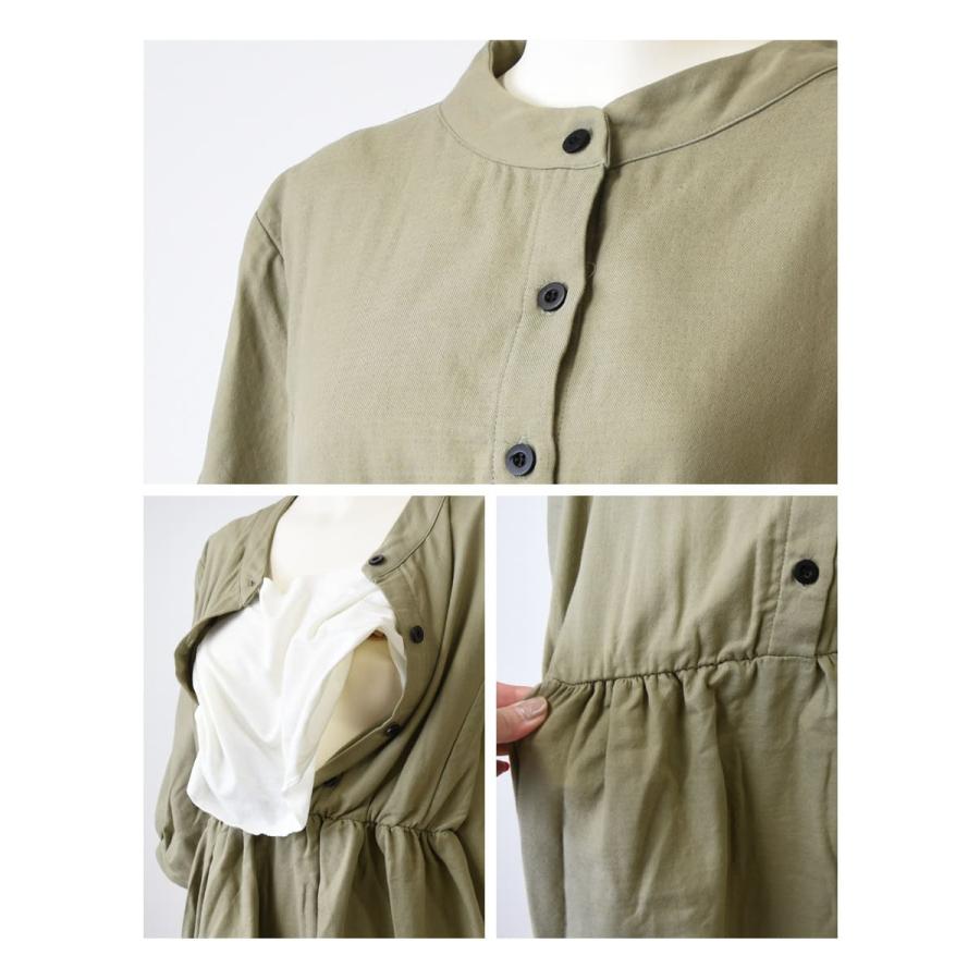 マタニティ 服 授乳服 ファッジ・柔らかコットンワンピース オリジナルあて布付きの授乳口産前 産後 妊婦 妊婦服 大きいサイズの画像
