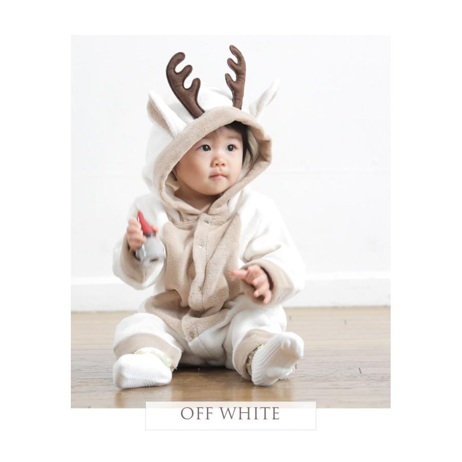 Milk tea キッズ ベビー クリスマスなりきりトナカイさんロンパース 