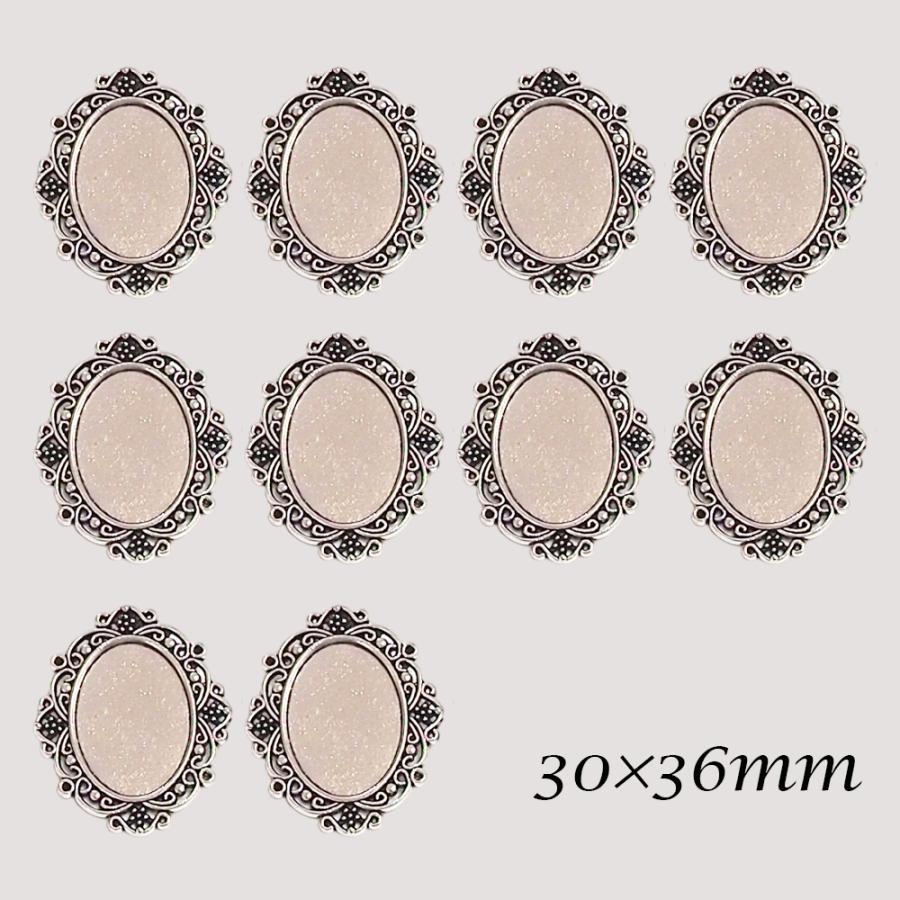 10個セット】ミール皿 オーバル 30×36mm 銀古美 アンティーク