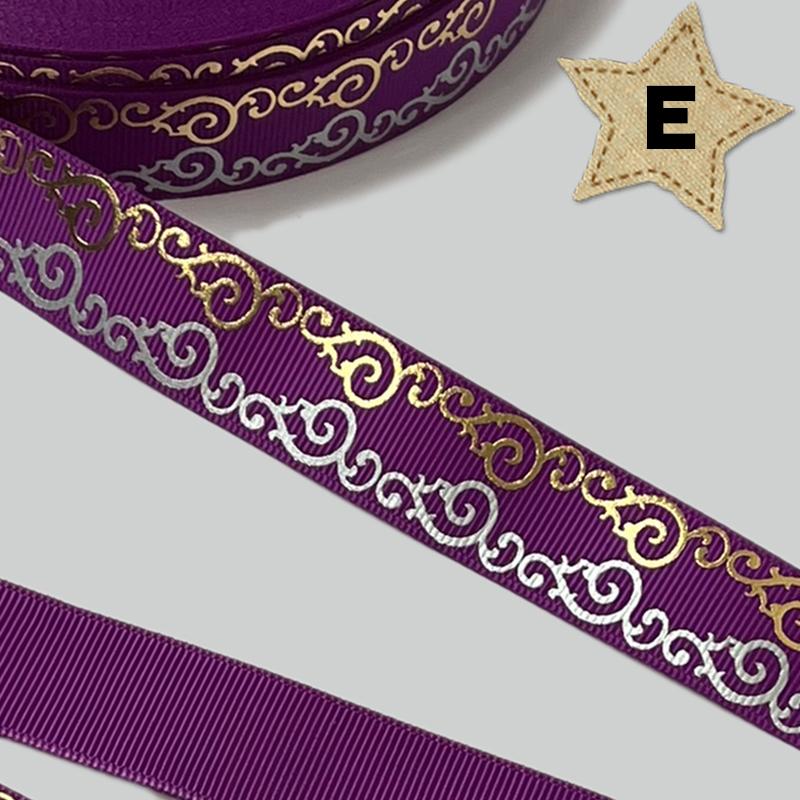 23mm幅 1m】アイアンフレーム風 グログランリボン シルバー