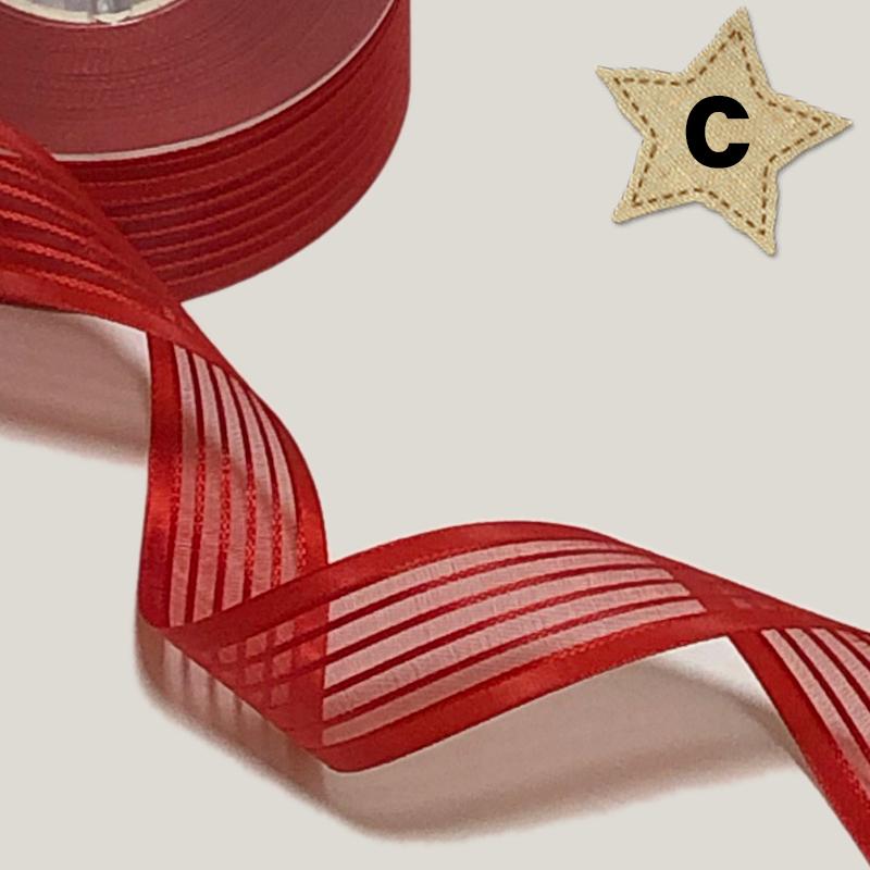 25mm幅 1m】全8色 ストライプ オーガンジーリボン : Milky Ribbon