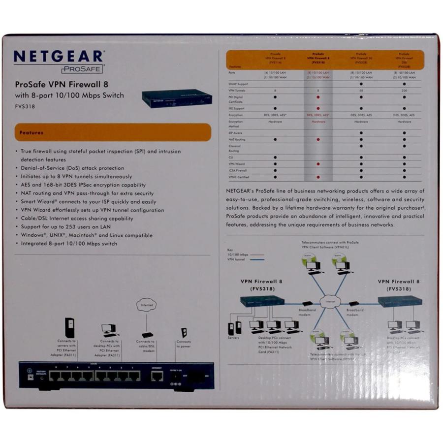 NETGEAR FVS318 ProSafe VPN Firewall 8 with 8Port 10/100 Switch