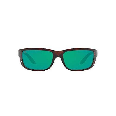 新しいエルメス Mirrored Green Tortoise/Copper Sunglasses, Rectangular Polarized Zane Men's Mar Del Costa Polarized-580G, mm 61 スポーツサングラス