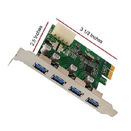 アウトレットと限定 Syba Super Speed USB 3.0 4 Port PCI-e x 1 Hub Expansion Card Molex Power SD-PEX20133
