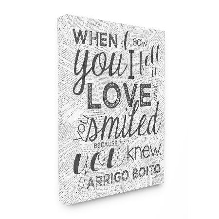 Stupellホーム飾りwhen I Saw You I Feel In Love Quoteオーバーサイズストレッチキャンバス壁アート 24 X 1 5 X 30 Jd35hhc77x 家具 インテリア Www Robotnature Com