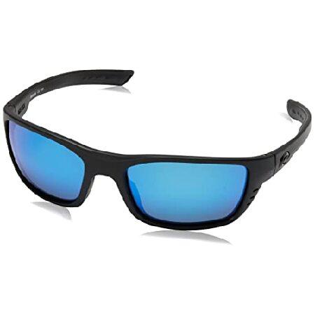 春のコレクション Costa mm 58 Polarized-580G, Mirrored Blackout/Blue Sunglasses, Rectangular Polarized Whitetip Men's Mar Del スポーツサングラス
