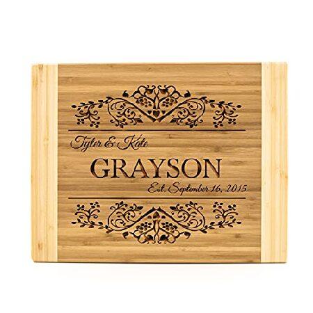 Personalized Wood Cutting Boards Grayson Design - Perfect Gifts 59％以上節約 For Weddings 11 Rect Tone 【SALE／59%OFF】 14 x Bamboo Two Showers Bridal Housewarmings
