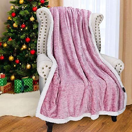 『3年保証』 Catalonia Melange Sherpa Throw Blanket,Super Soft Fluffy Fuzzy Comfy Velvet Plush Fleece TV Blankets and Throws for Sofa Couch Bed for Adult 毛布、ブランケット