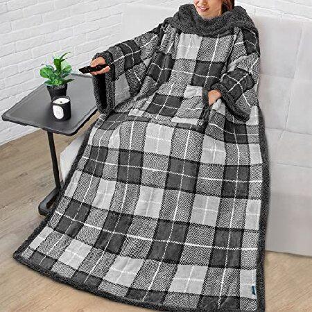 【アウトレット☆送料無料】 Couch, for Throw Wearable Plush Soft, Super Warm, Cozy, | Men Women, Adult for Sleeves with Blanket Fleece Sherpa Premium Sofa Lightweight | 毛布、ブランケット