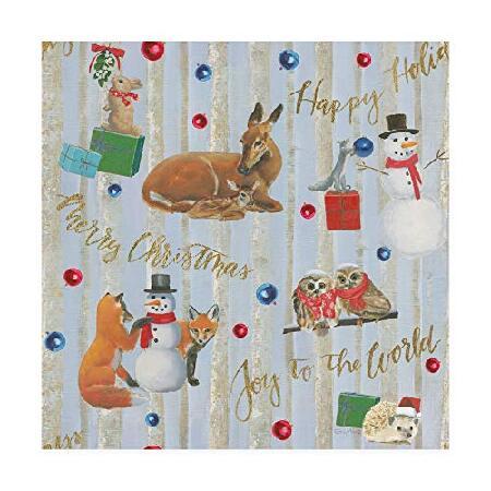 2021年春の Pattern Bright Critters Christmas Art Fine Trademark IVA 18x18 Adams, Emily by ファブリックパネル
