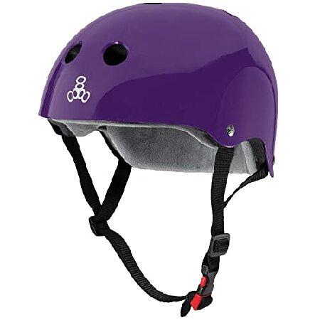 3624 BMX X-Small/Small and Roller Skating Purple Glossy Triple Eight The Certified Sweatsaver Helmet for Skateboarding 