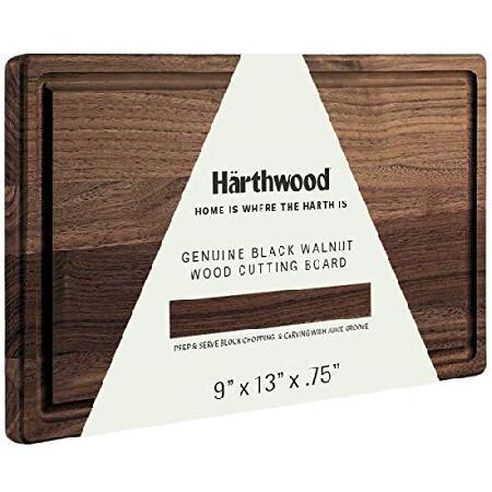 公式の H〓rthwood Walnut Cutting Board with 2022公式店舗 Juice Groove - 9quot;x13quot; Genuine Chopping and Rever Block Carving Black American Countertop North