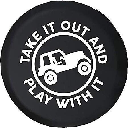 スペアタイヤカバー　Take　It　Jeep　4x4　サイズ　RVアクセサリー)　Out　(適合:　Play　Wrangler　Offroad　キャンパー　ブラック　TIRE-RPL　Inch　American　アクセサリー　35