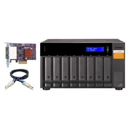 QNAP TL-D800S 8 Bay SATA 6Gbps JBOD Storage Enclosure. PCIe SATA Interface Card (QXP-800eS-A1164) Included 拡張カード