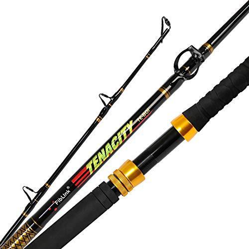 Fiblink Fishing Trolling Rod 2 Piece Saltwater Offshore Rod Big Name Heavy Duty Rod Conventional Boat Fishing Pole (7'6