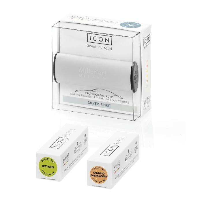 車 芳香剤 カー ディフューザー リフィルセット ミッレフィオーリ Millefiori 男性に人気 3つの香り シルバー アロマディフューザー 公式通販サイト 7010 Car S 02 Millefiori 通販 Yahoo ショッピング