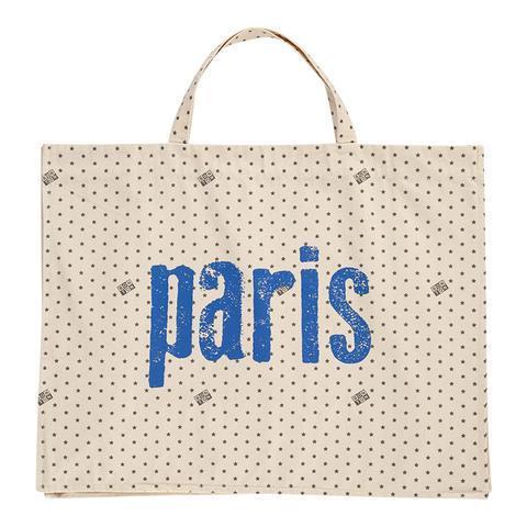 パリ購入　BONTON トートバッグ BONTON ブルー Paris ビッグ トートバッグ コットン フランス パリ