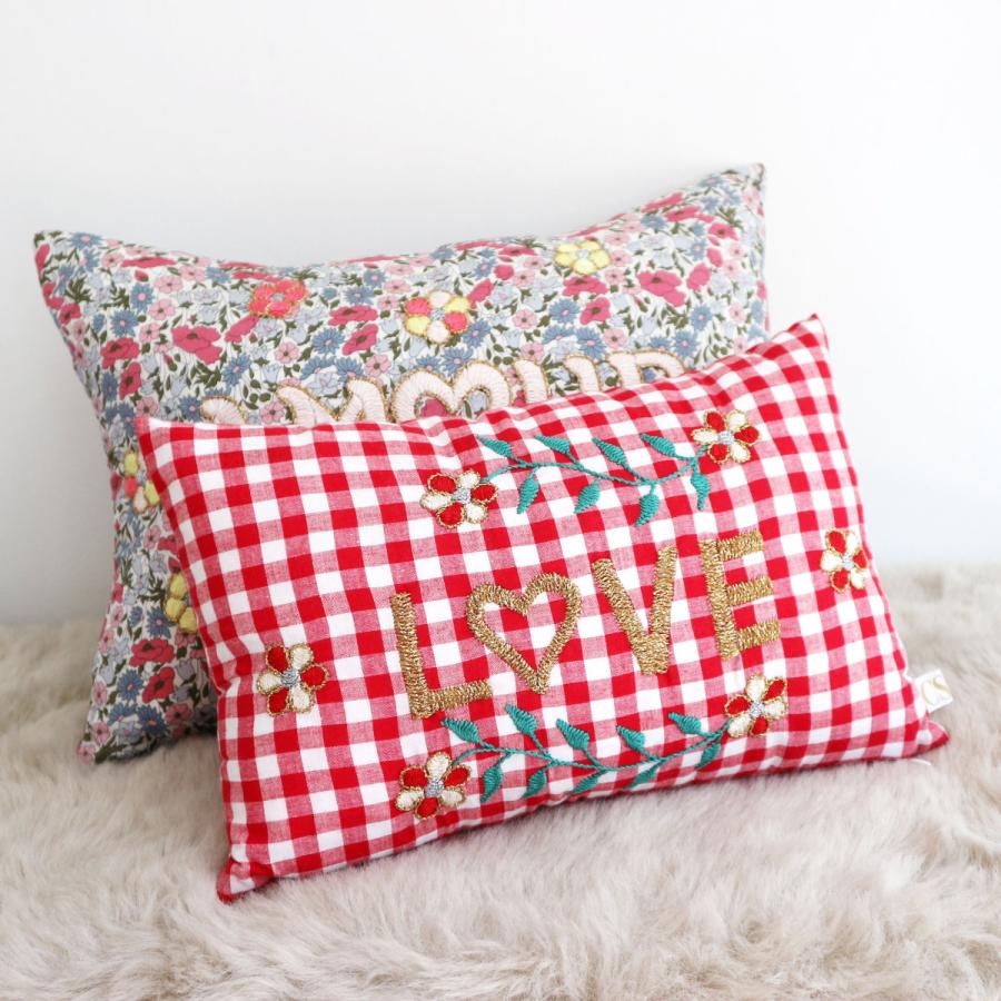 CSAO PARIS LIBERTY Poppy&Daisy 刺繍 メッセージ クッション