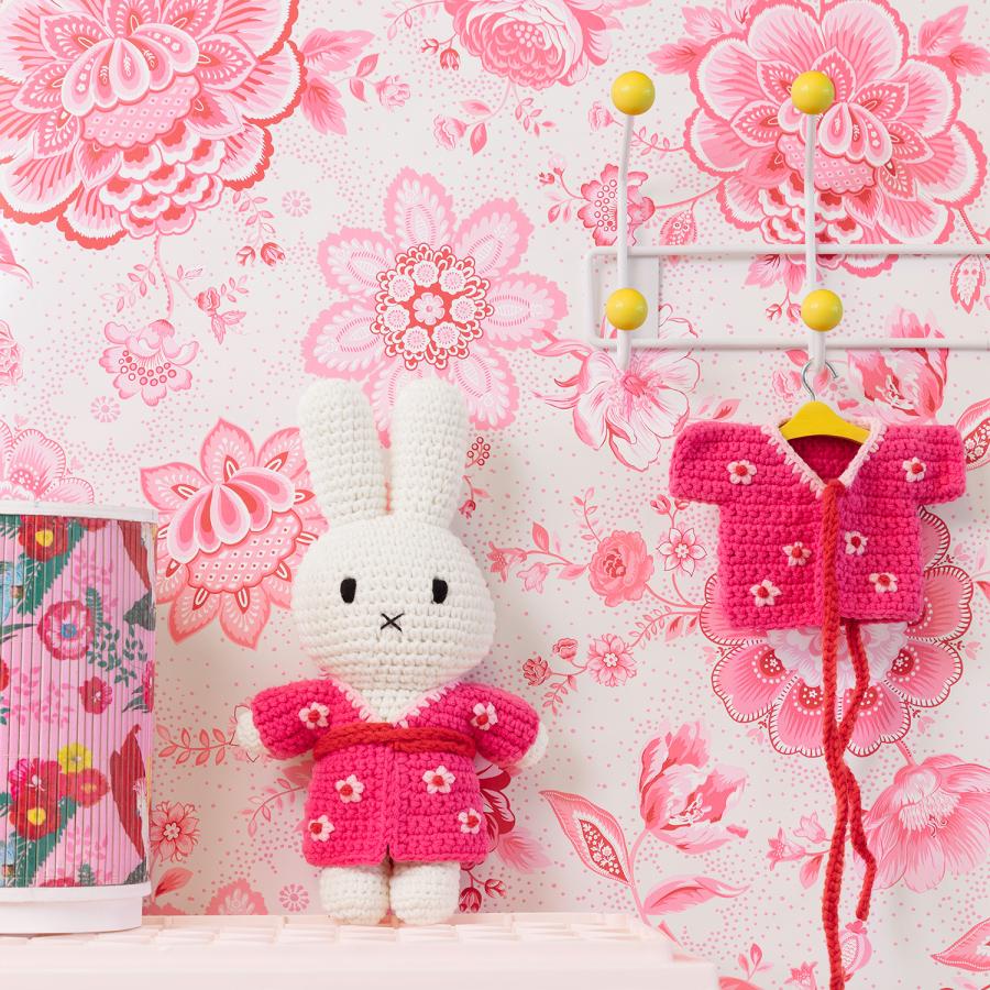 Just Dutch Miffy ミッフィー フラワー 着物 ピンク 編みぐるみ ぬいぐるみ オランダ ハンドメイド オーガニックコットン |  | 01
