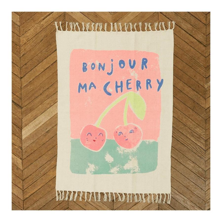 フランス ビリーブラッシュ コラボ チェリー コットン プリント ラグ カーペット Billieblush x Monoprix キッズルーム 子供部屋 さくらんぼ ピンク |  | 03