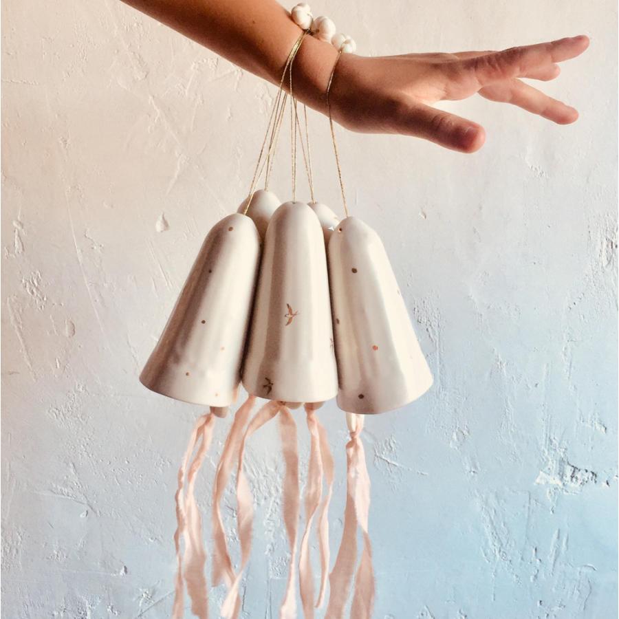 Myriam ait amar ceramics フレンチ 風鈴 陶器 フランス製 FURIN JAPONAIS ハンドメイド ウインドチャイム エナメル ゴールド ドット |  | 01