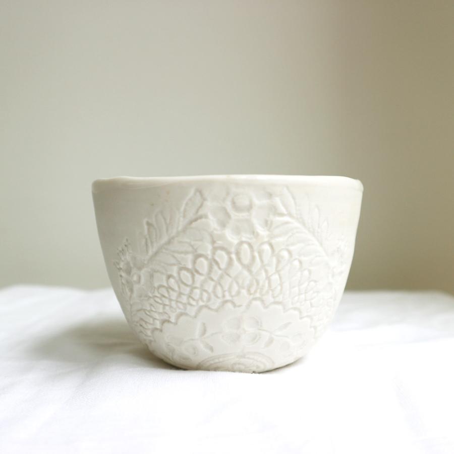 Myriam ait amar ceramics ALBERTINE Tasse バロック刺繍レース パウダーピンク カップ  フレンチ 磁器 フランス ハンドメイド インテリア |  | 04