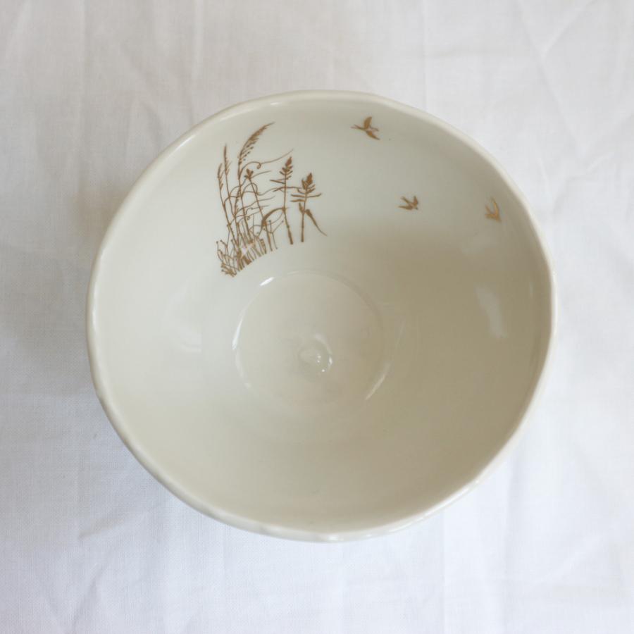 Myriam ait amar ceramics Bol HIRONDELLE ツバメ ボウル ゴールド 丼   フレンチ 磁器 フランス ハンドメイド インテリア |  | 01