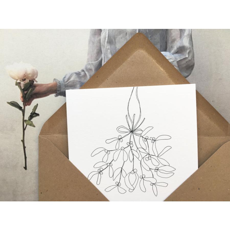 メッセージ カード Mistletoe ヤドリギ Papillon Papillonnage 二つ折り 封筒 グリーティング プレゼント フランス語 パリ クリスマス ノエル |  | 01